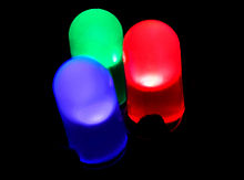 Modrá, zelená a červená LED v 5mm difuzním pouzdru